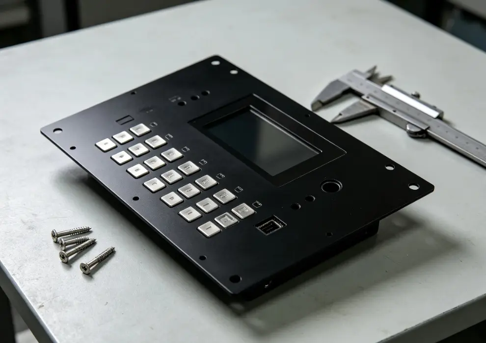 Metalplade industrielt kontrolpanel